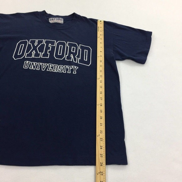Vintage Single Stitch Oxford University Short Sleeve T-Shirt Large Blue White L - Picture 5 of 5
